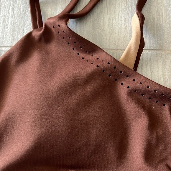 Buffbunny Limitless Laser Cut Sports Bra - Mocha medium bralette strappy - Picture 7 of 10